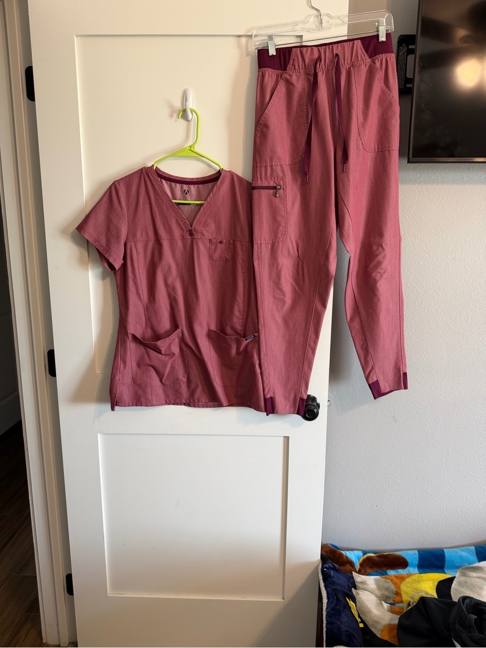 Women's Two-Piece Nurse Scrubs in Dusty Rose